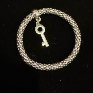 Silver Key Charm Bracelet